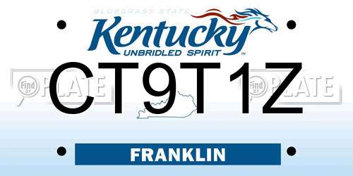 CT9T1Z Kentucky License Plate