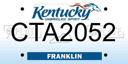 CTA2052 Kentucky License Plate