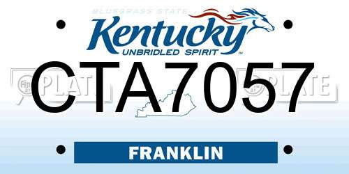 CTA7057 Kentucky License Plate