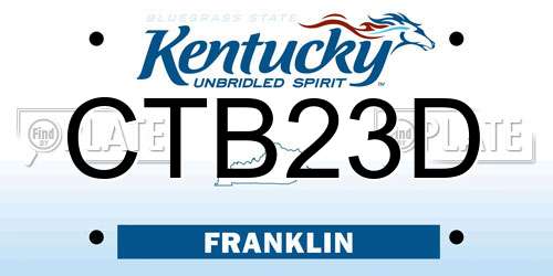 CTB23D Kentucky License Plate