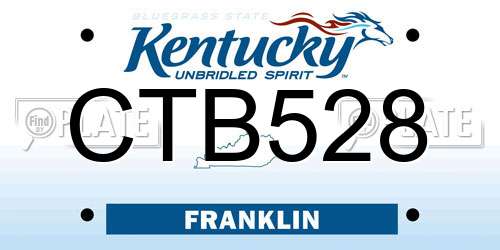 CTB528 Kentucky License Plate
