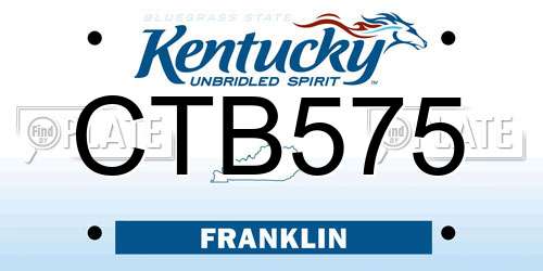 CTB575 Kentucky License Plate