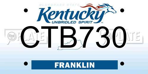 CTB730 Kentucky License Plate