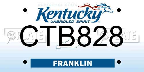 CTB828 Kentucky License Plate