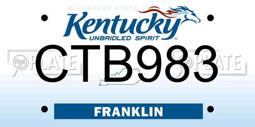 CTB983 Kentucky License Plate