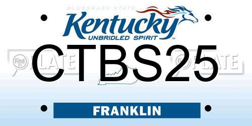 CTBS25 Kentucky License Plate