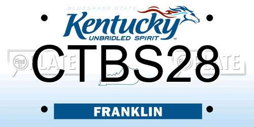 CTBS28 Kentucky License Plate
