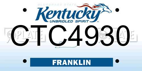 CTC4930 Kentucky License Plate