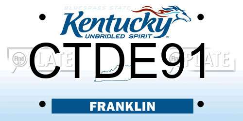 CTDE91 Kentucky License Plate