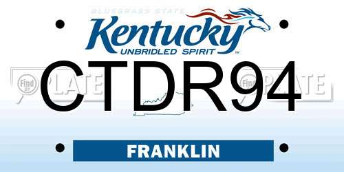 CTDR94 Kentucky License Plate