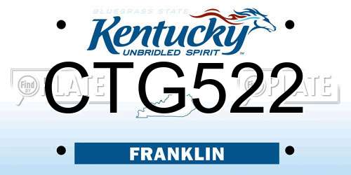CTG522 Kentucky License Plate
