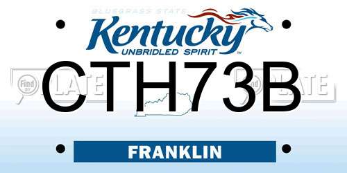 CTH73B Kentucky License Plate