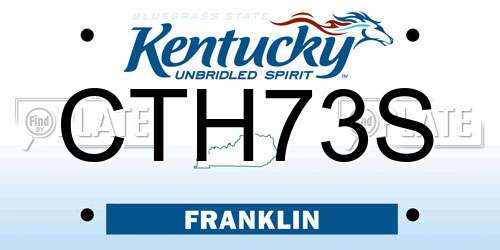 CTH73S Kentucky License Plate