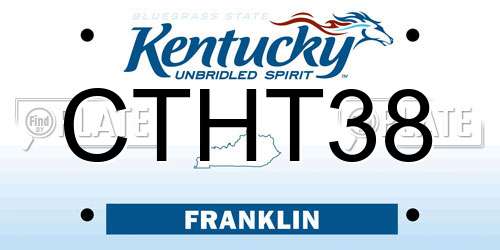 CTHT38 Kentucky License Plate