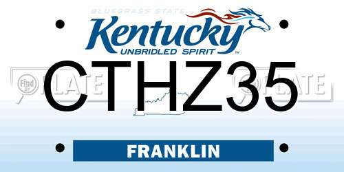 CTHZ35 Kentucky License Plate