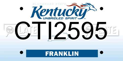 CTI2595 Kentucky License Plate