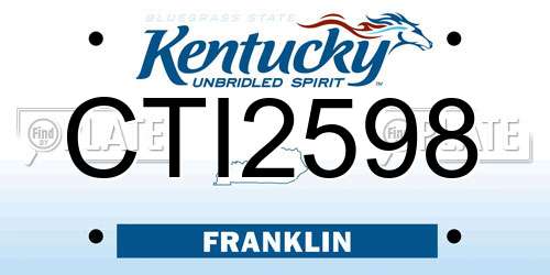 CTI2598 Kentucky License Plate