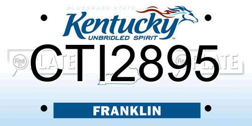 CTI2895 Kentucky License Plate