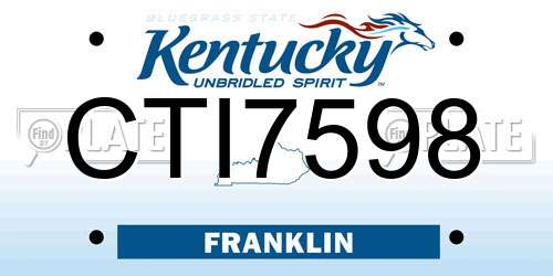 CTI7598 Kentucky License Plate