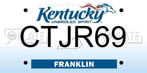 CTJR69 Kentucky License Plate