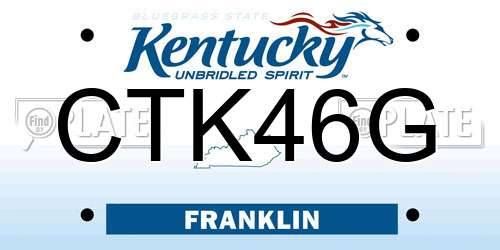 CTK46G Kentucky License Plate