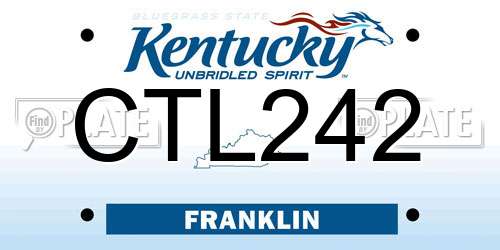CTL242 Kentucky License Plate