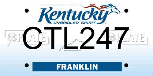 CTL247 Kentucky License Plate