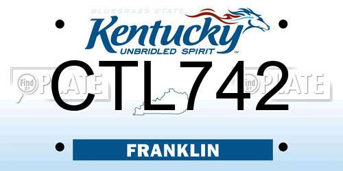 CTL742 Kentucky License Plate