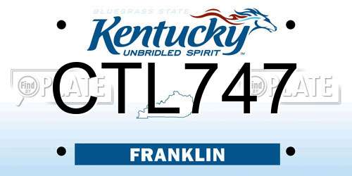 CTL747 Kentucky License Plate