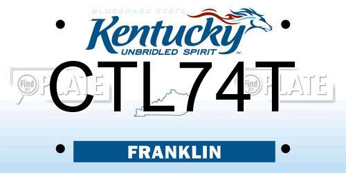 CTL74T Kentucky License Plate