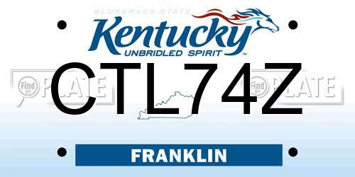 CTL74Z Kentucky License Plate