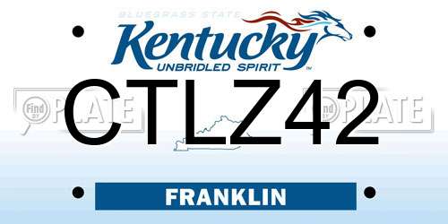 CTLZ42 Kentucky License Plate