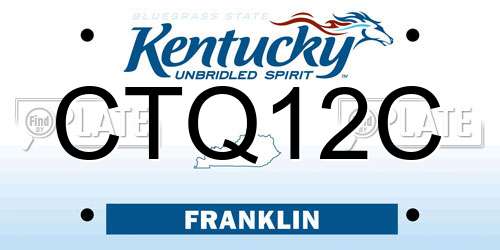 CTQ12C Kentucky License Plate