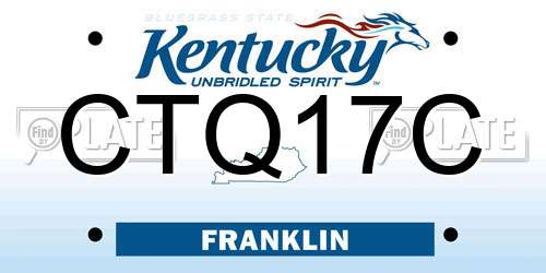 CTQ17C Kentucky License Plate