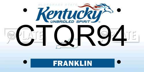 CTQR94 Kentucky License Plate