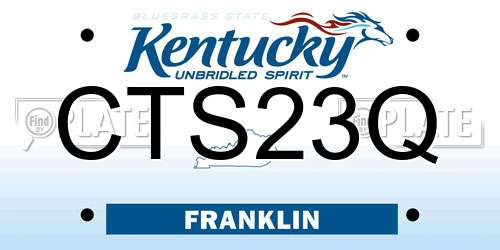 CTS23Q Kentucky License Plate