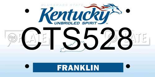 CTS528 Kentucky License Plate