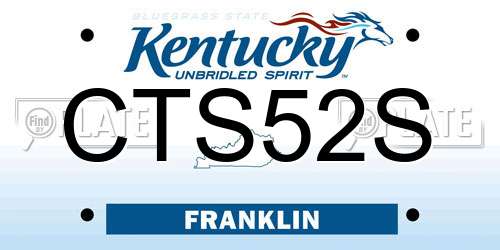 CTS52S Kentucky License Plate