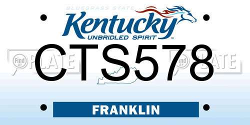 CTS578 Kentucky License Plate