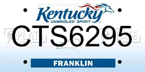 CTS6295 Kentucky License Plate