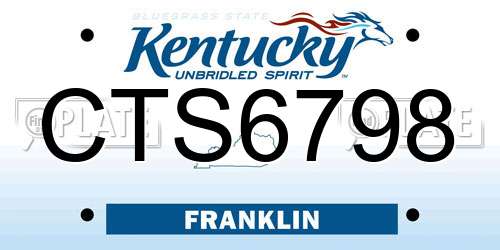 CTS6798 Kentucky License Plate