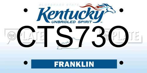 CTS73O Kentucky License Plate