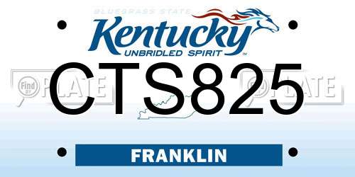 CTS825 Kentucky License Plate