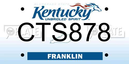CTS878 Kentucky License Plate