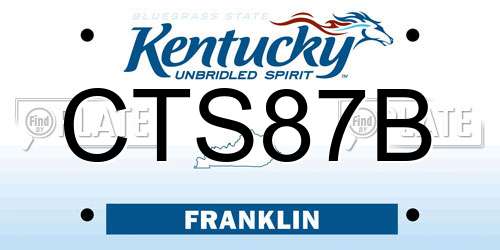 CTS87B Kentucky License Plate