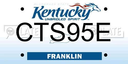 CTS95E Kentucky License Plate