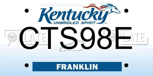 CTS98E Kentucky License Plate