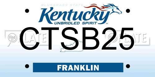 CTSB25 Kentucky License Plate