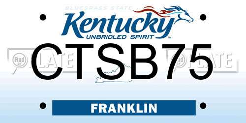 CTSB75 Kentucky License Plate