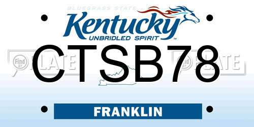 CTSB78 Kentucky License Plate